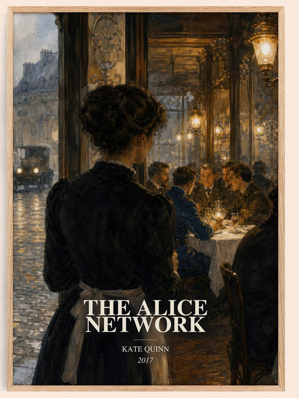 The Alice Network watercolour book poster by Kate Quinn – framed literary art print