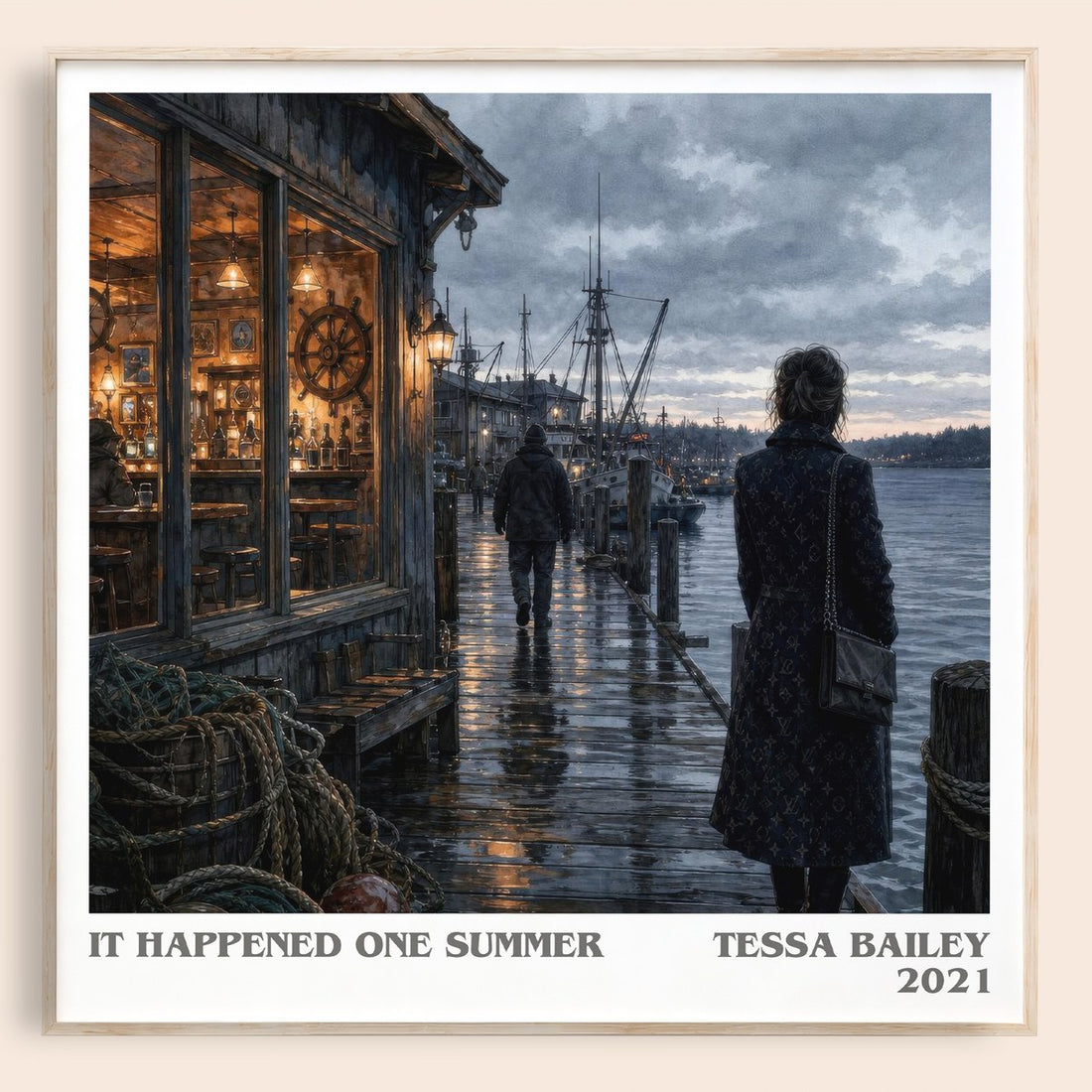 It Happened One Summer literary book poster by Tessa Bailey – framed literary art print