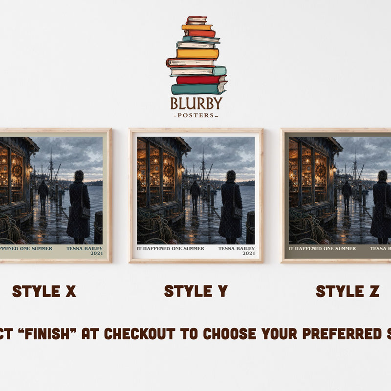 It Happened One Summer literary print in frame leaning in hallway – romance wall art