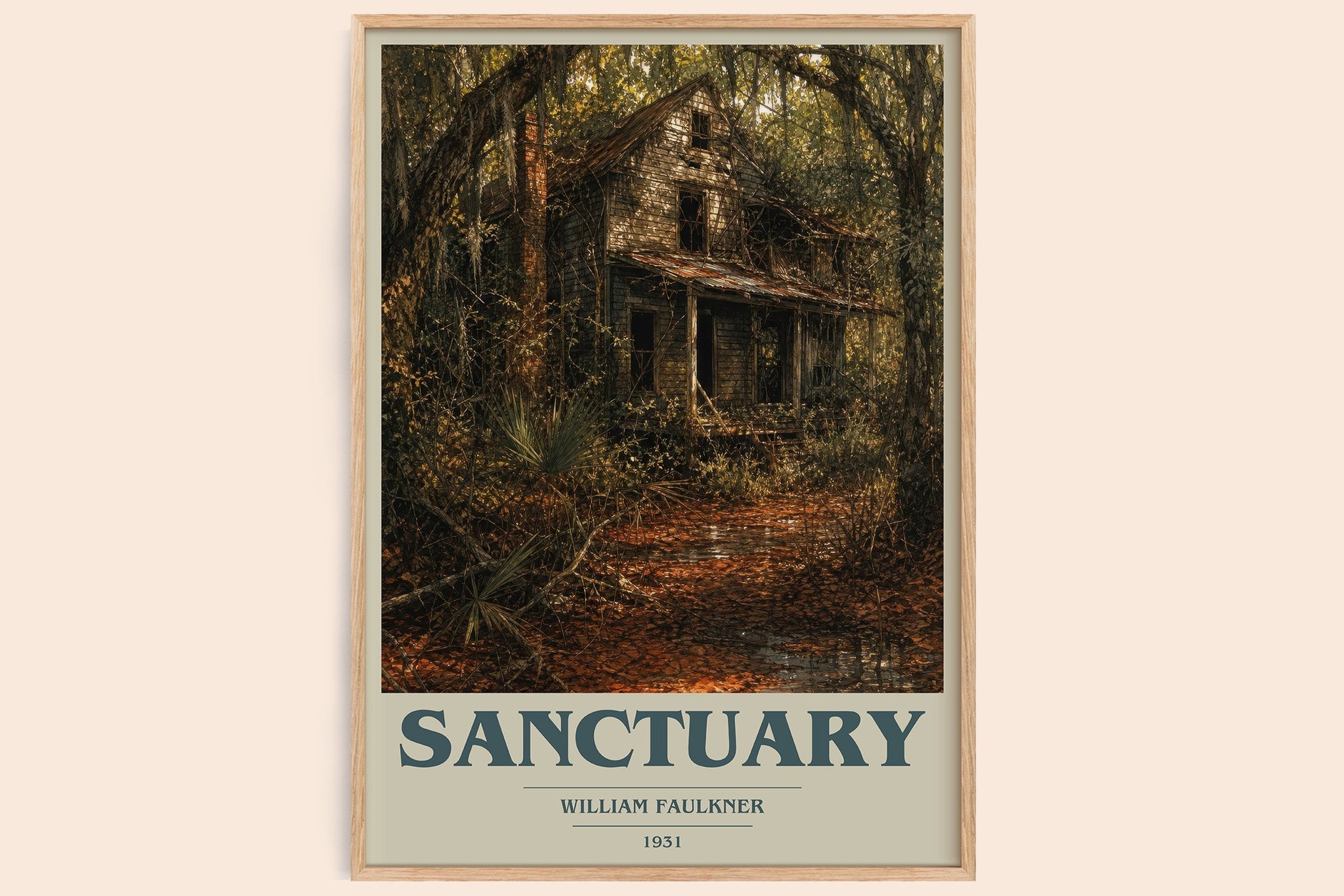 Sanctuary Book Cover Poster by William Faulkner