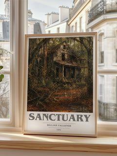 Sanctuary book cover poster colour and style options – William Faulkner book art