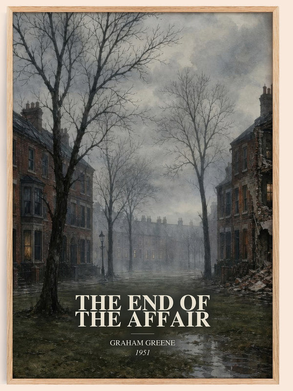 The End of the Affair watercolour book poster by Graham Greene – framed literary art print