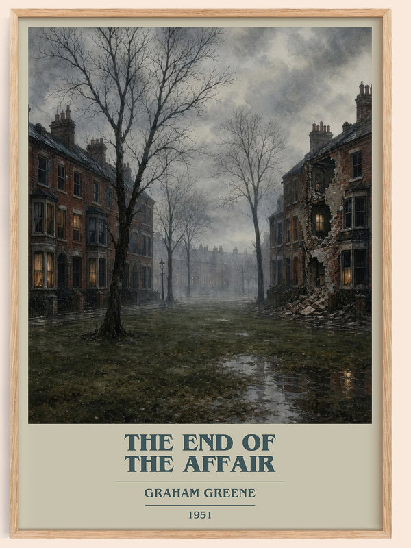 The End of the Affair book cover book poster by Graham Greene – framed literary art print