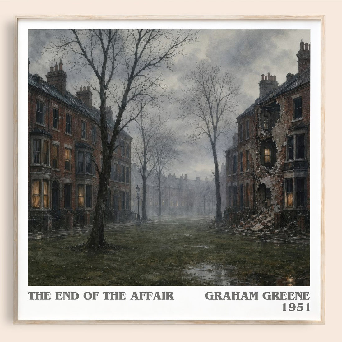 The End of the Affair literary book poster by Graham Greene – framed literary art print