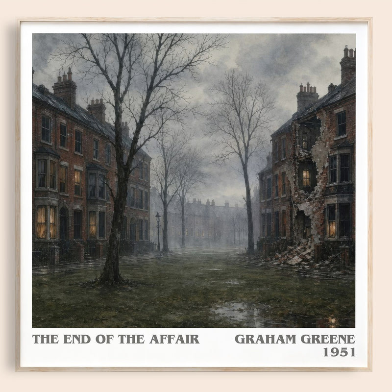 The End of the Affair literary book poster by Graham Greene – framed literary art print