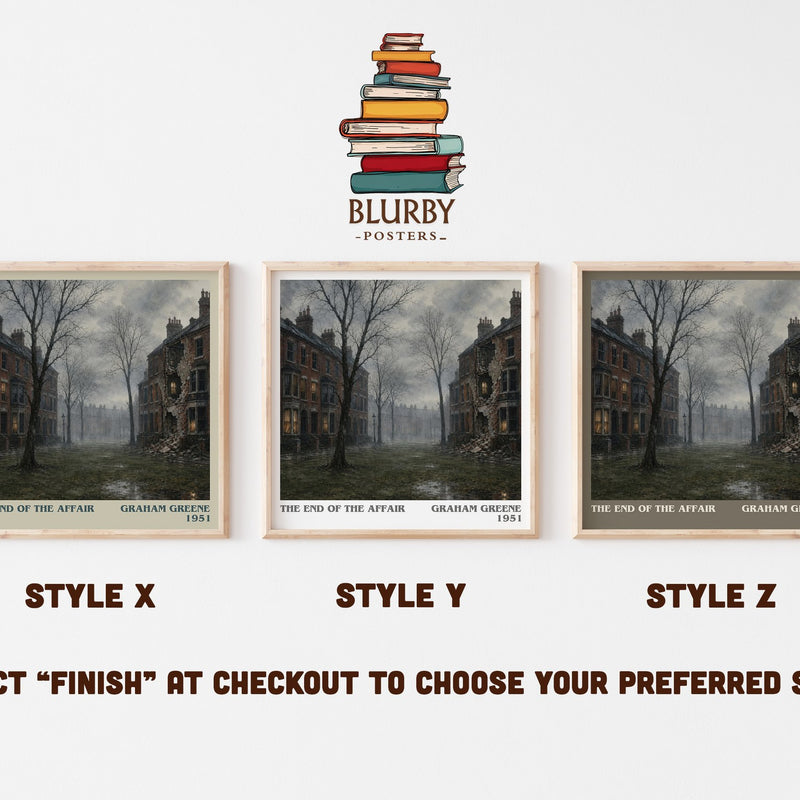 The End of the Affair literary print in frame leaning in hallway – literary fiction wall art