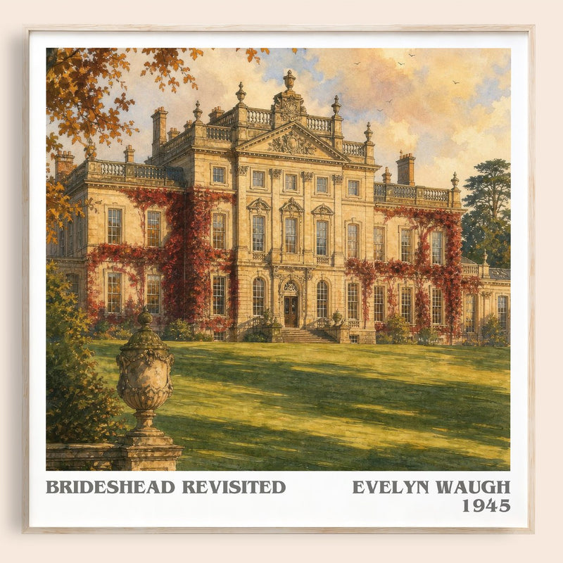 Brideshead Revisited literary book poster by Evelyn Waugh – framed literary art print