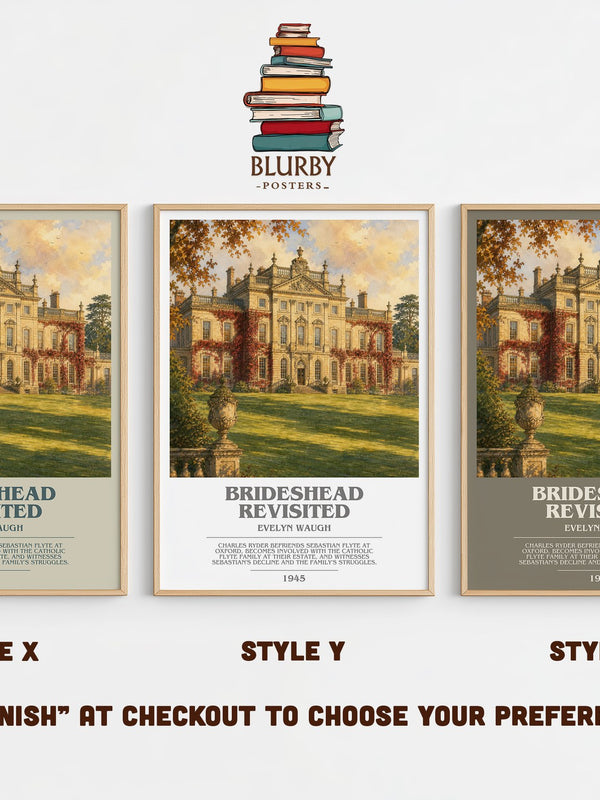 Brideshead Revisited bookish print in frame leaning in hallway – classic literature wall art