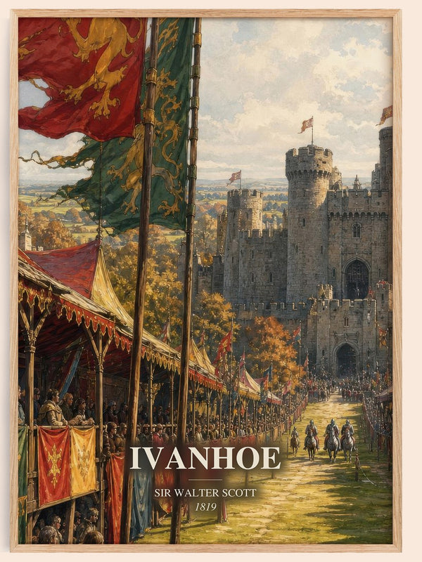Ivanhoe watercolour book poster by Sir Walter Scott – framed literary art print