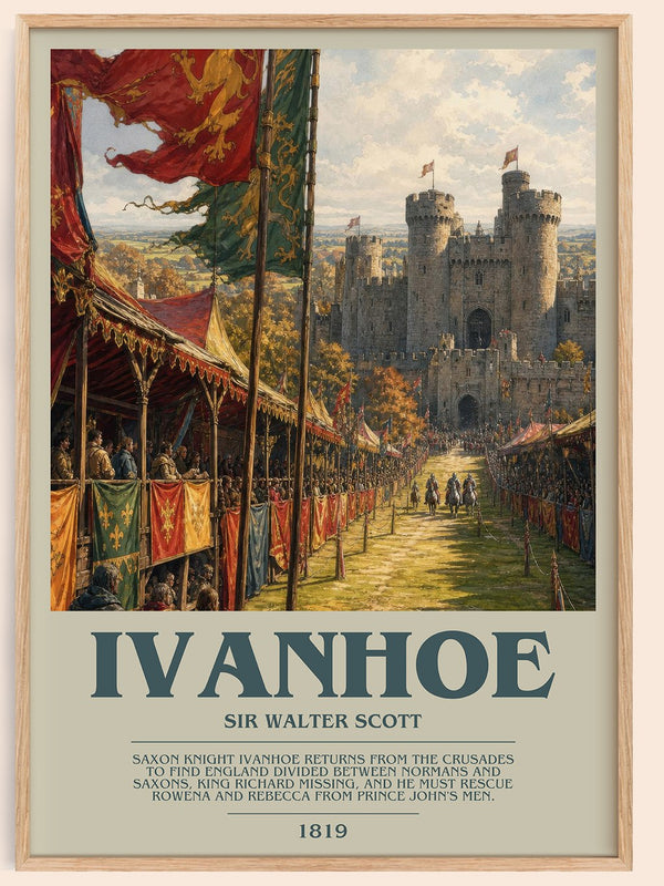 Ivanhoe bookish book poster by Sir Walter Scott – framed literary art print