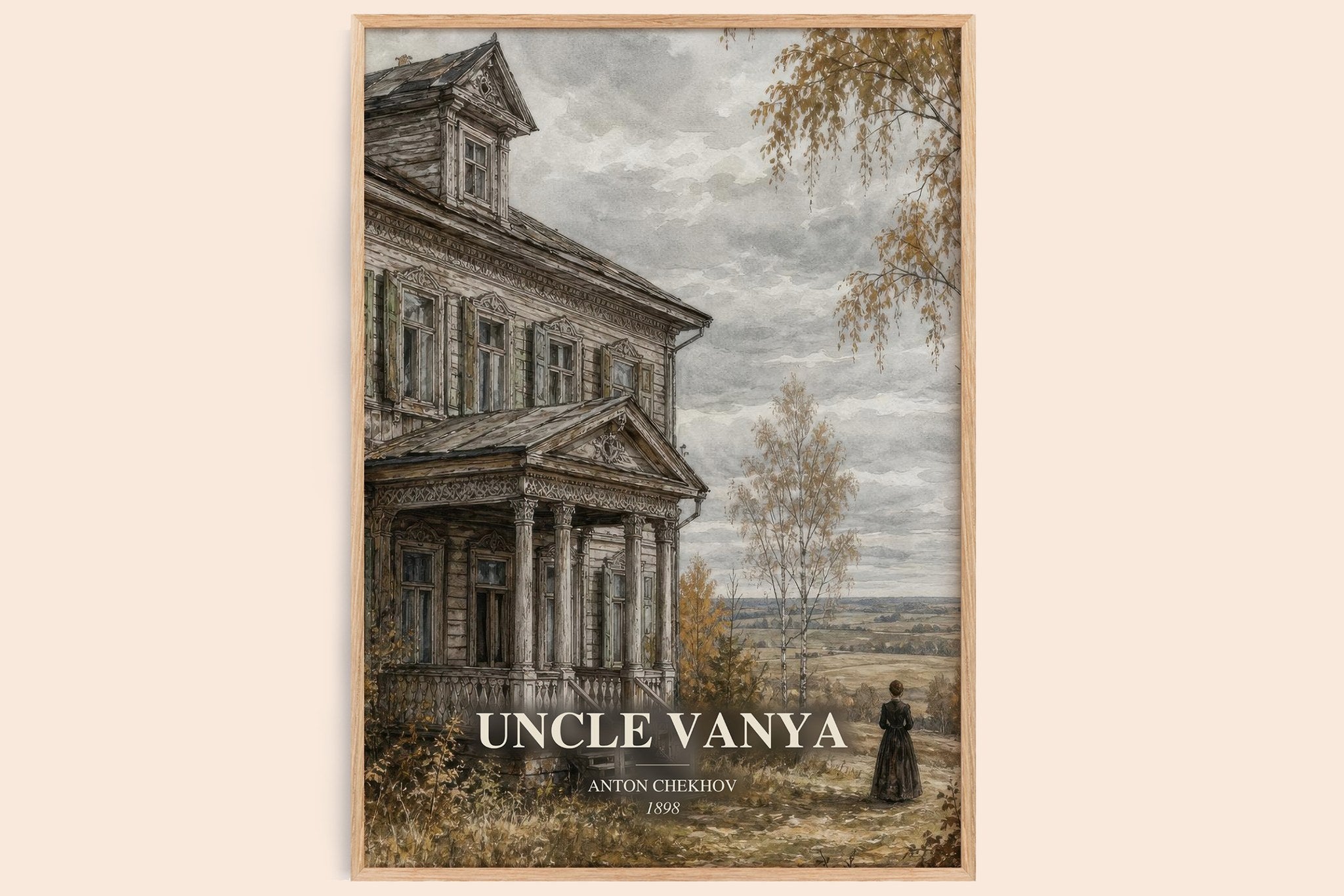 Uncle Vanya Book Watercolour Illustration by Anton Chekhov