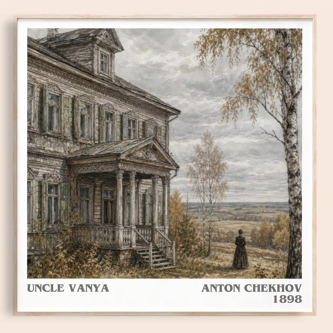 Uncle Vanya literary book poster by Anton Chekhov – framed literary art print