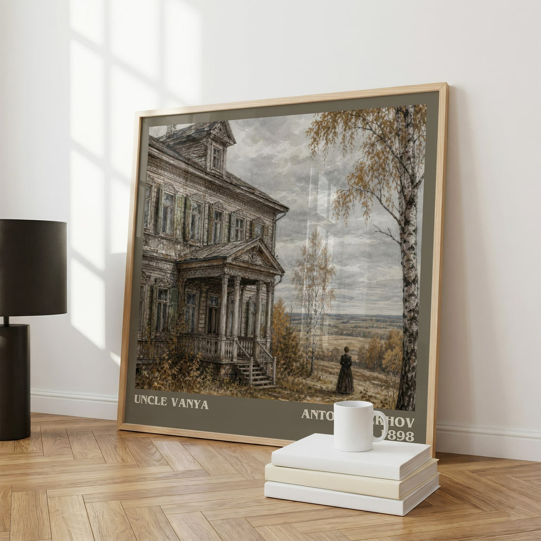 Uncle Vanya literary print framed by window – literary home decor