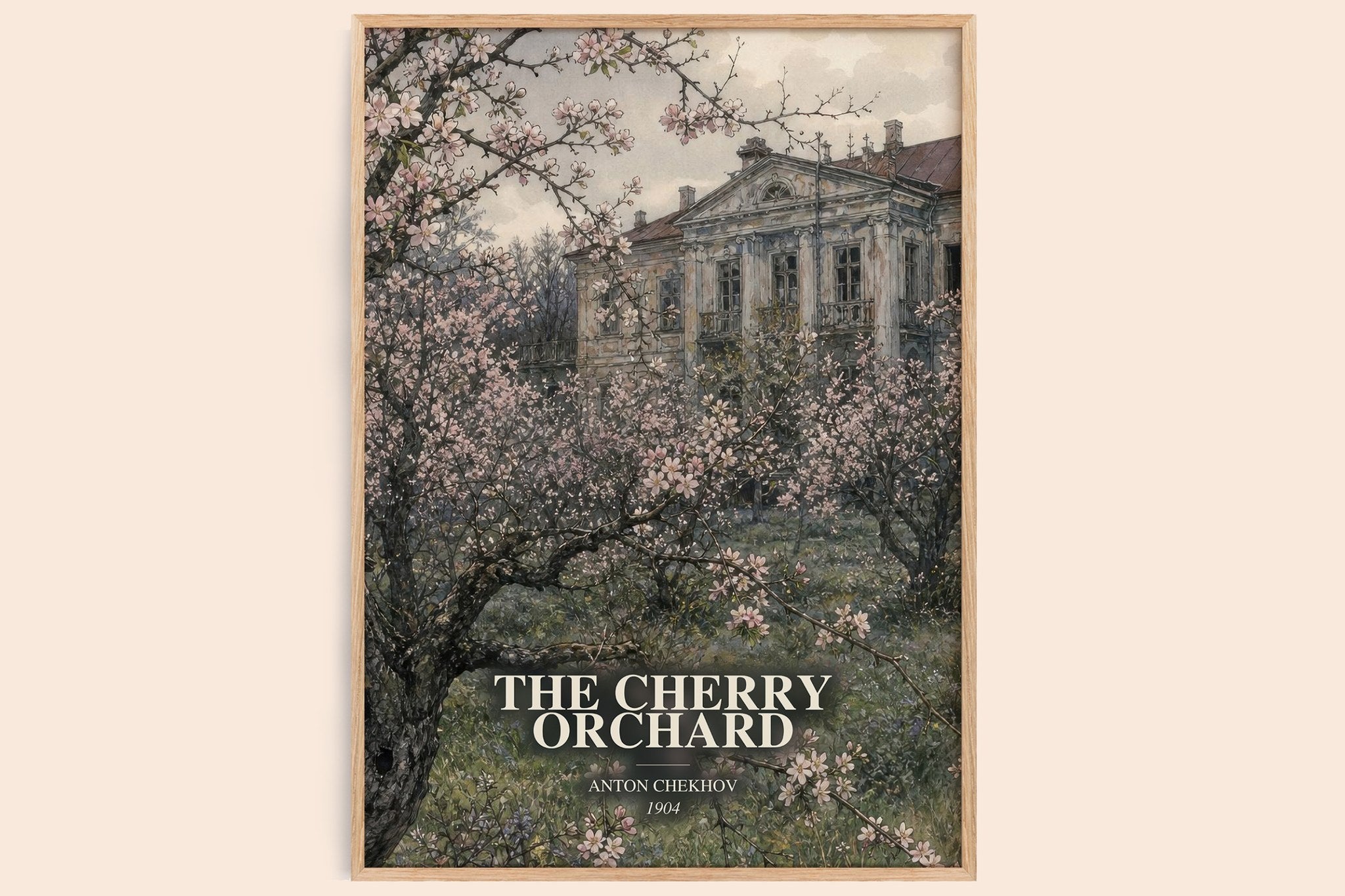 The Cherry Orchard Book Watercolour Illustration by Anton Chekhov