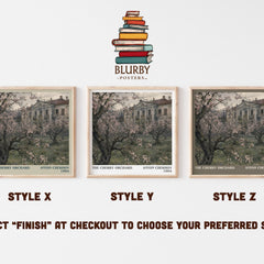The Cherry Orchard literary print in frame leaning in hallway – classic literature wall art