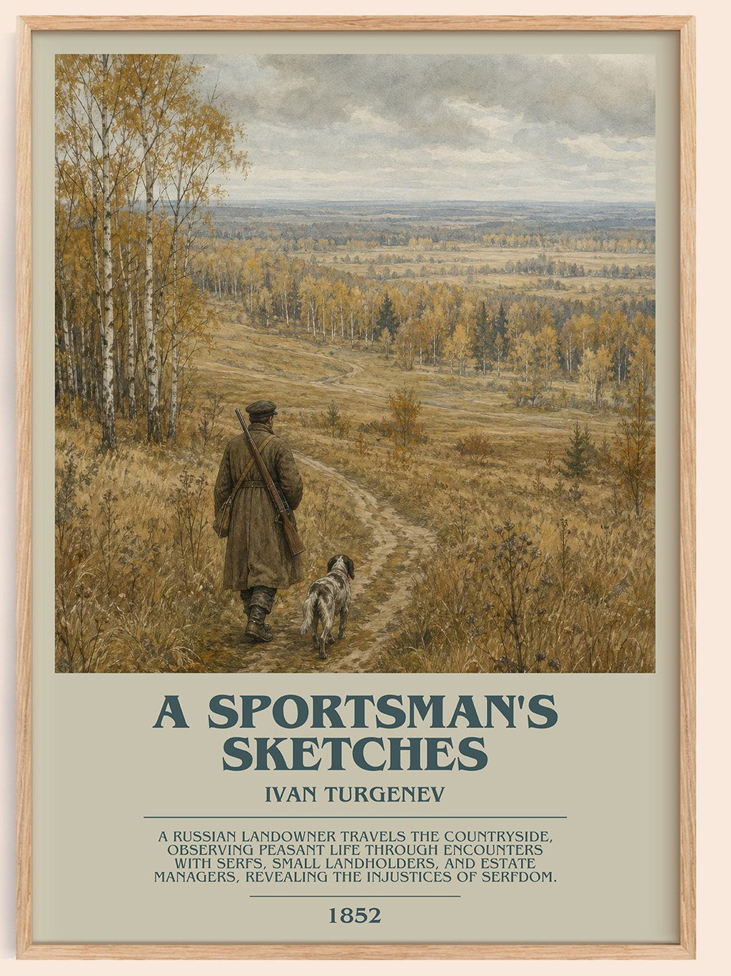 A Sportsman's Sketches bookish book poster by Ivan Turgenev – framed literary art print