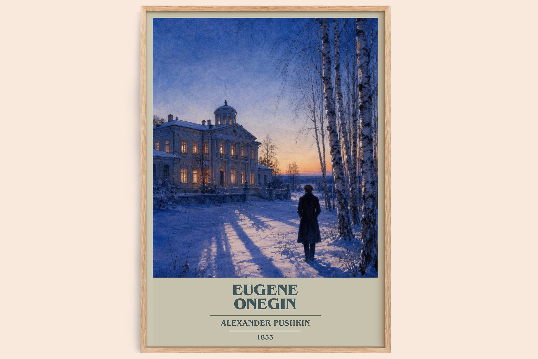 Eugene Onegin Book Cover Poster by Alexander Pushkin