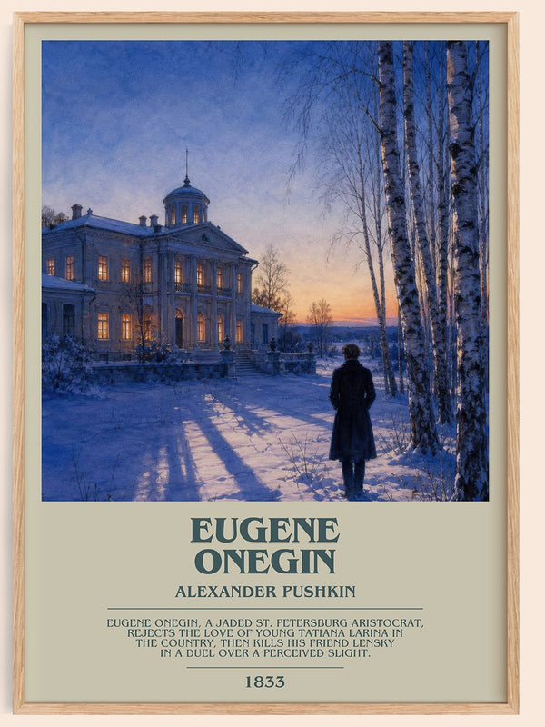 Eugene Onegin bookish book poster by Alexander Pushkin – framed literary art print