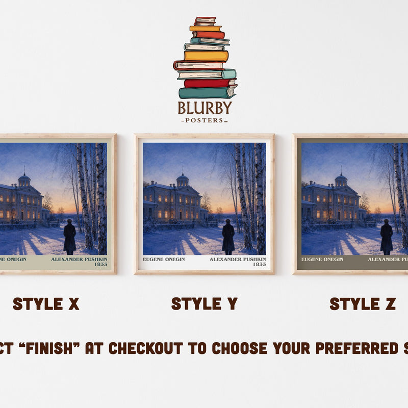Eugene Onegin literary print in frame leaning in hallway – poetry wall art