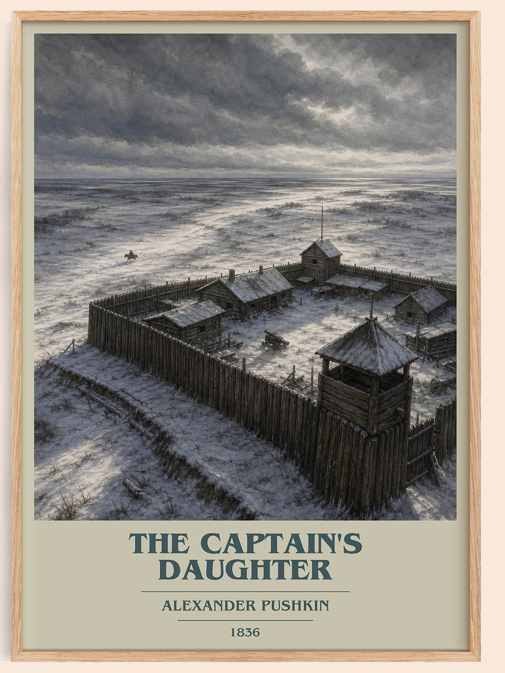The Captain's Daughter book cover book poster by Alexander Pushkin – framed literary art print