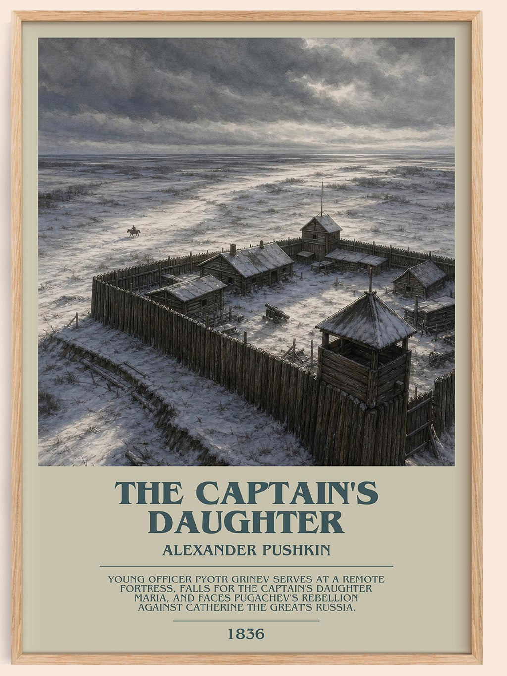 The Captain's Daughter bookish book poster by Alexander Pushkin – framed literary art print