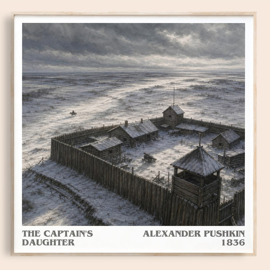 The Captain's Daughter literary book poster by Alexander Pushkin – framed literary art print