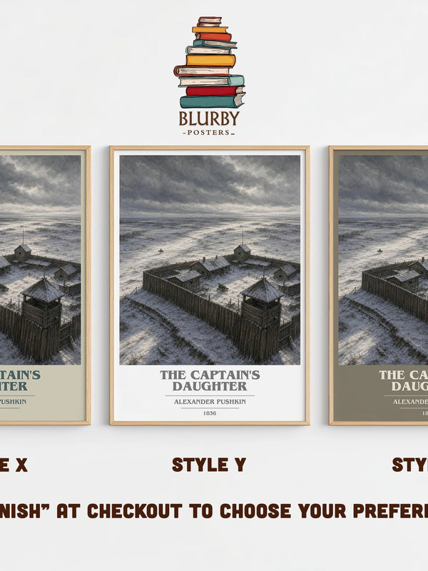 The Captain's Daughter book cover print in frame leaning in hallway – historical fiction wall art