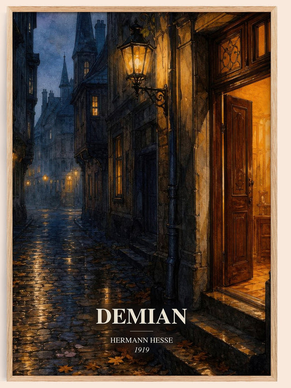 Demian watercolour book poster by Hermann Hesse – framed literary art print