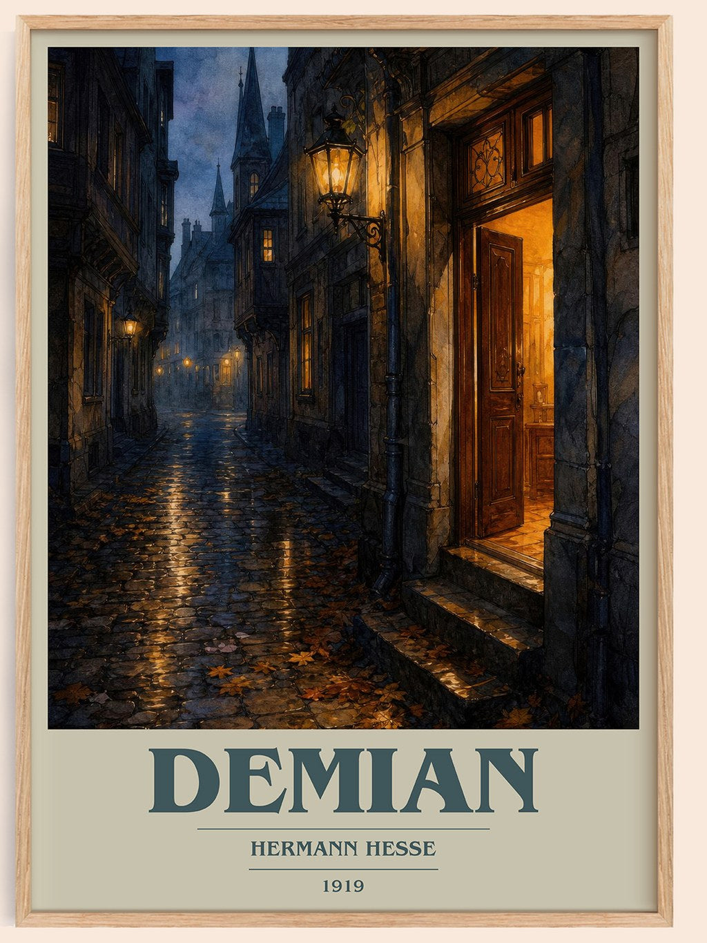 Demian book cover book poster by Hermann Hesse – framed literary art print