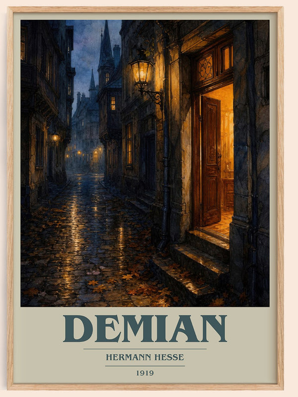 Demian book cover book poster by Hermann Hesse – framed literary art print