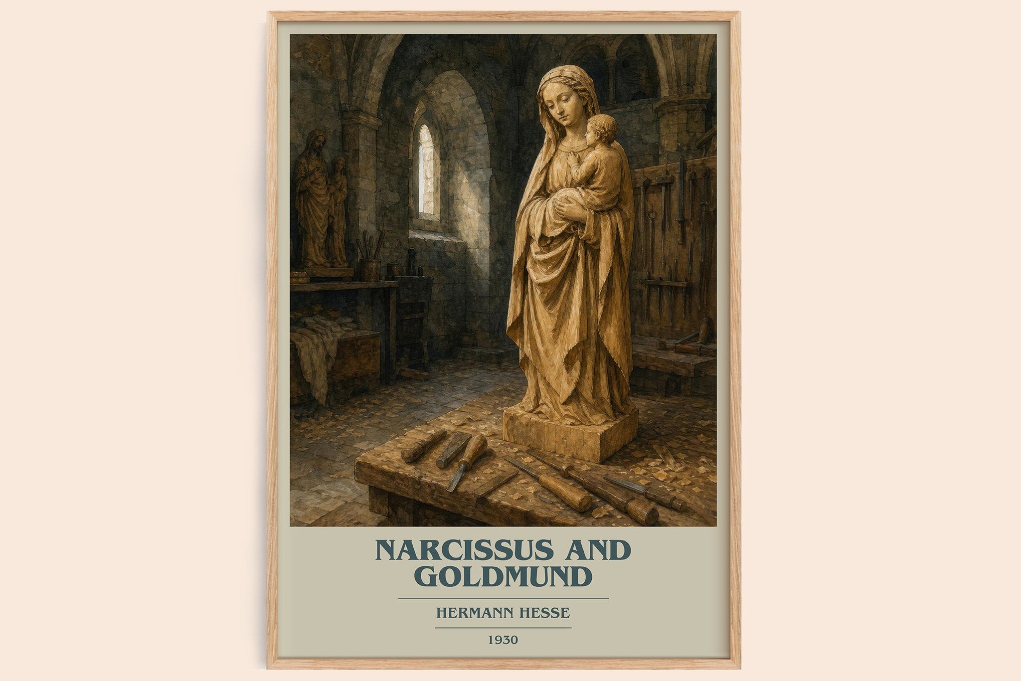 Narcissus and Goldmund Book Cover Poster by Hermann Hesse