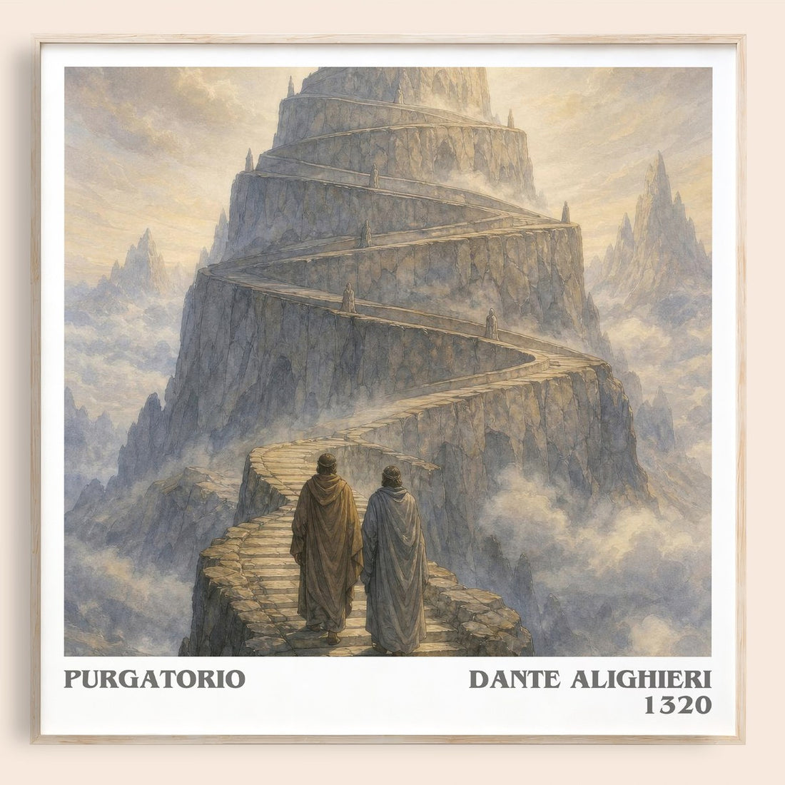Purgatorio literary book poster by Dante Alighieri – framed literary art print
