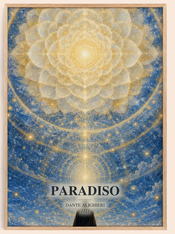 Paradiso watercolour book poster by Dante Alighieri – framed literary art print