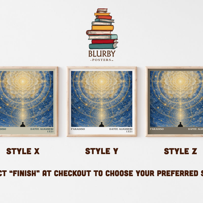 Paradiso literary print in frame leaning in hallway – poetry wall art