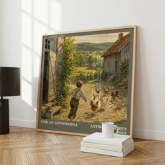 Emil of Lönneberga literary print framed by window – literary home decor