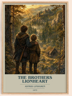 The Brothers Lionheart book cover book poster by Astrid Lindgren – framed literary art print