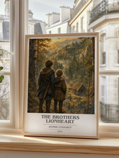 The Brothers Lionheart book cover poster colour and style options – Astrid Lindgren book art