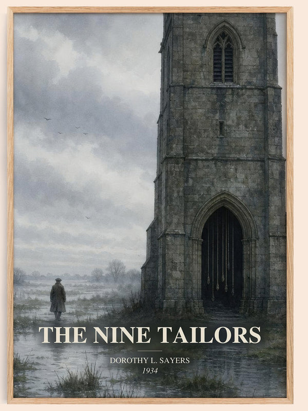 The Nine Tailors watercolour book poster by Dorothy L. Sayers – framed literary art print
