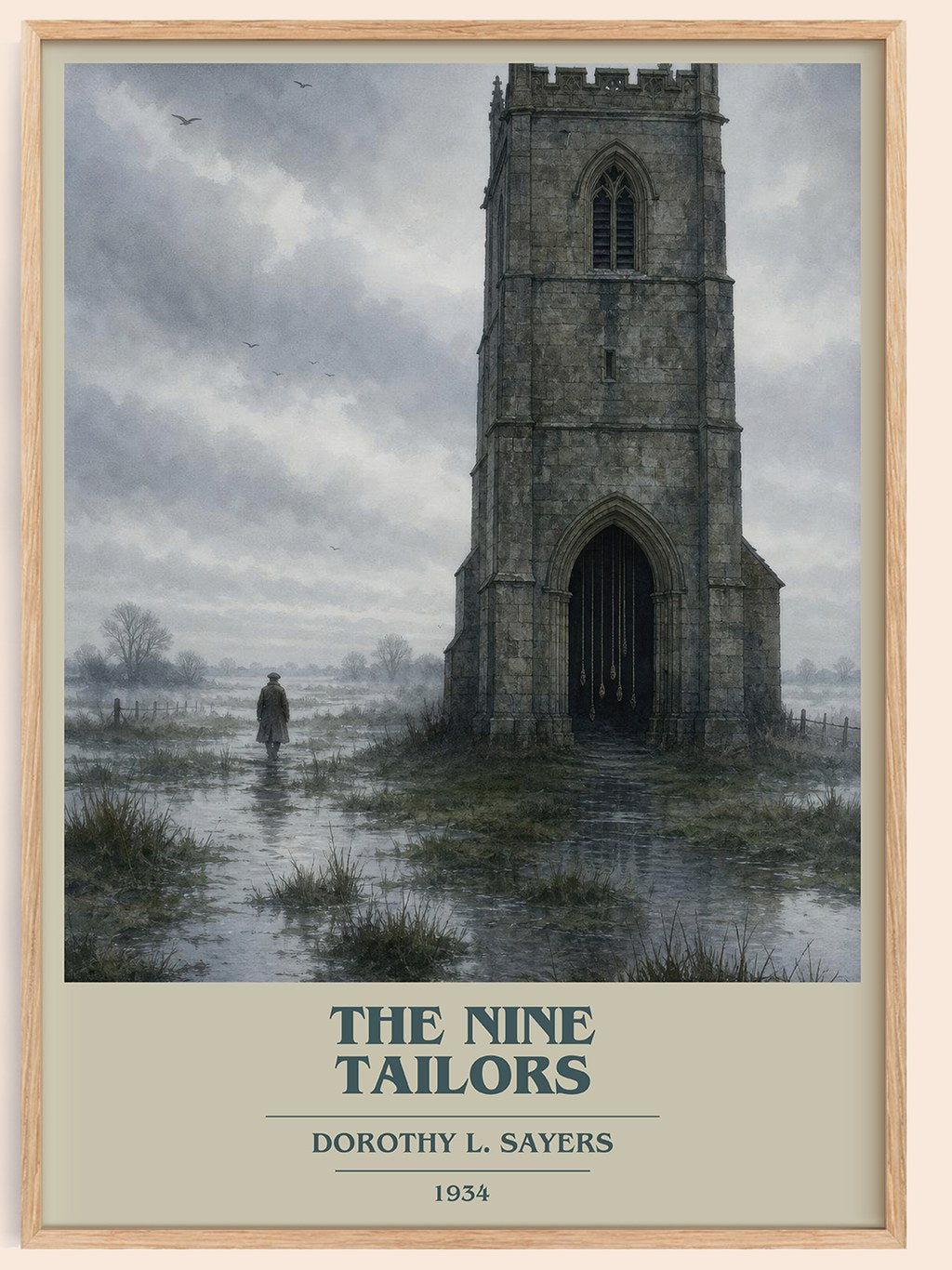 The Nine Tailors book cover book poster by Dorothy L. Sayers – framed literary art print