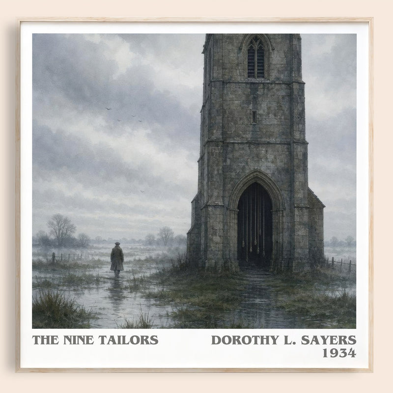 The Nine Tailors literary book poster by Dorothy L. Sayers – framed literary art print