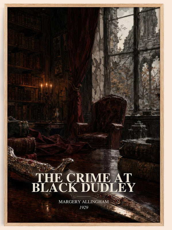 The Crime at Black Dudley watercolour book poster by Margery Allingham – framed literary art print