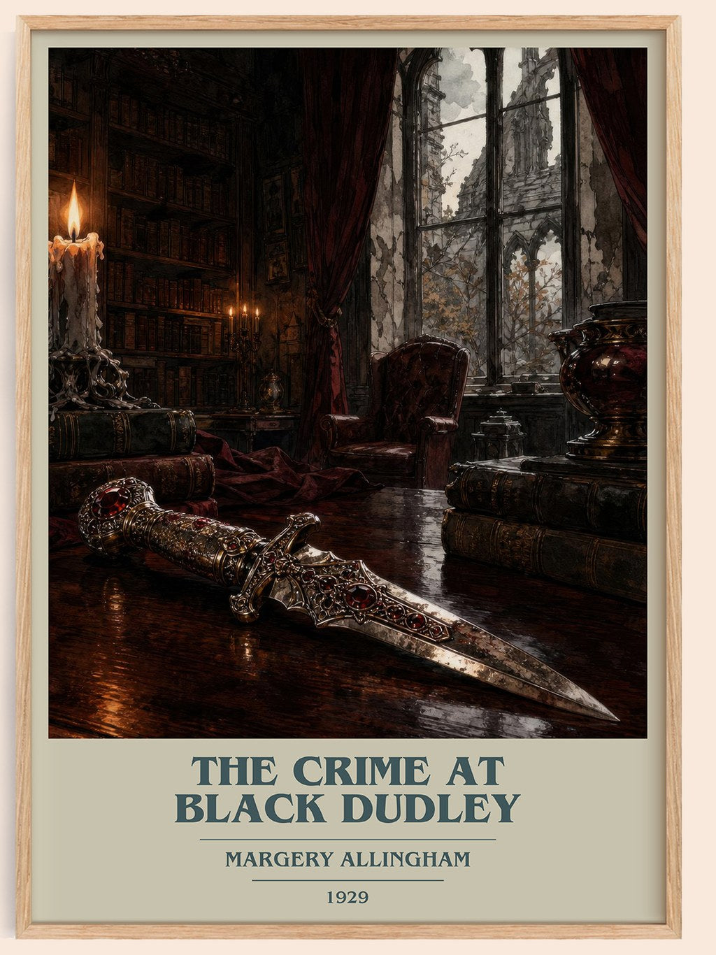 The Crime at Black Dudley book cover book poster by Margery Allingham – framed literary art print