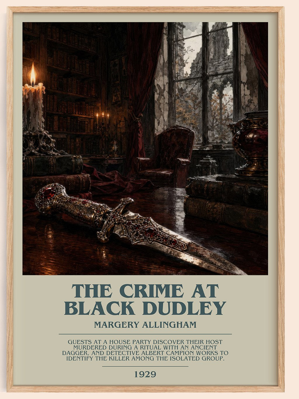 The Crime at Black Dudley bookish book poster by Margery Allingham – framed literary art print