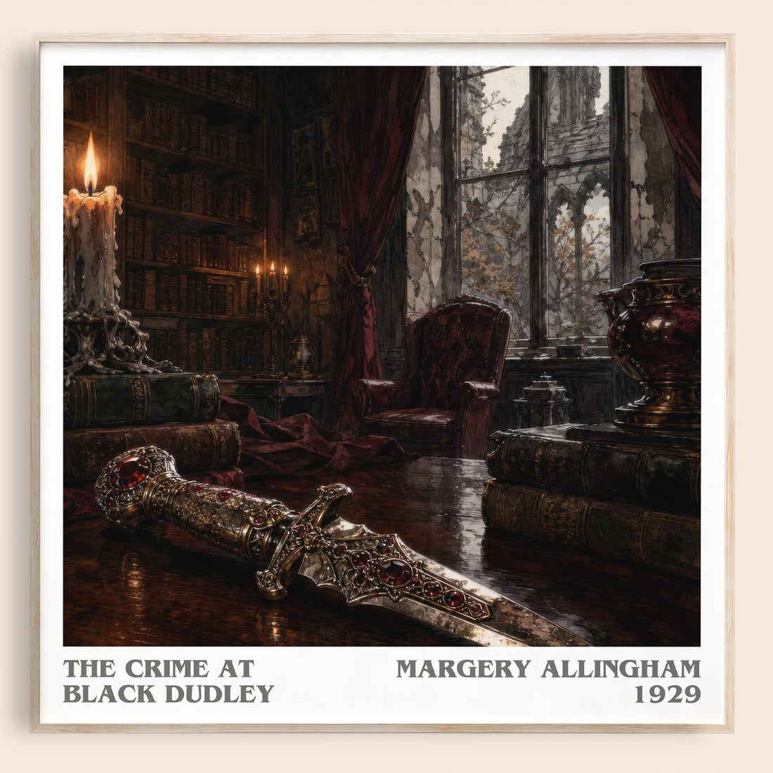 The Crime at Black Dudley literary book poster by Margery Allingham – framed literary art print