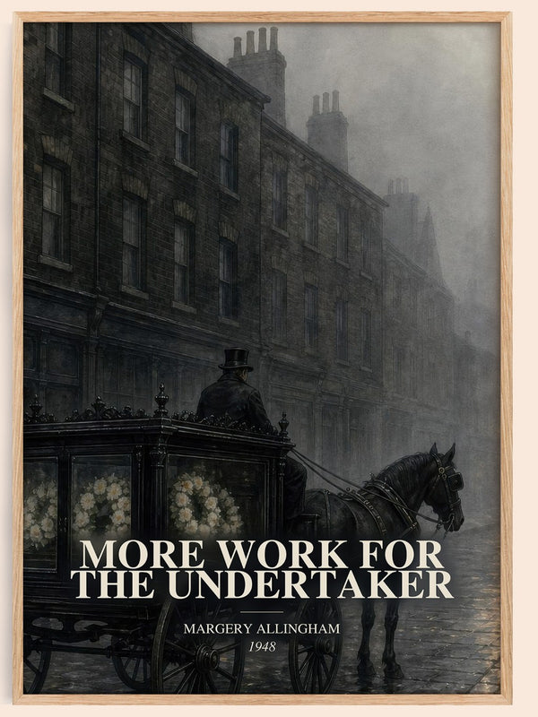More Work for the Undertaker watercolour book poster by Margery Allingham – framed literary art print