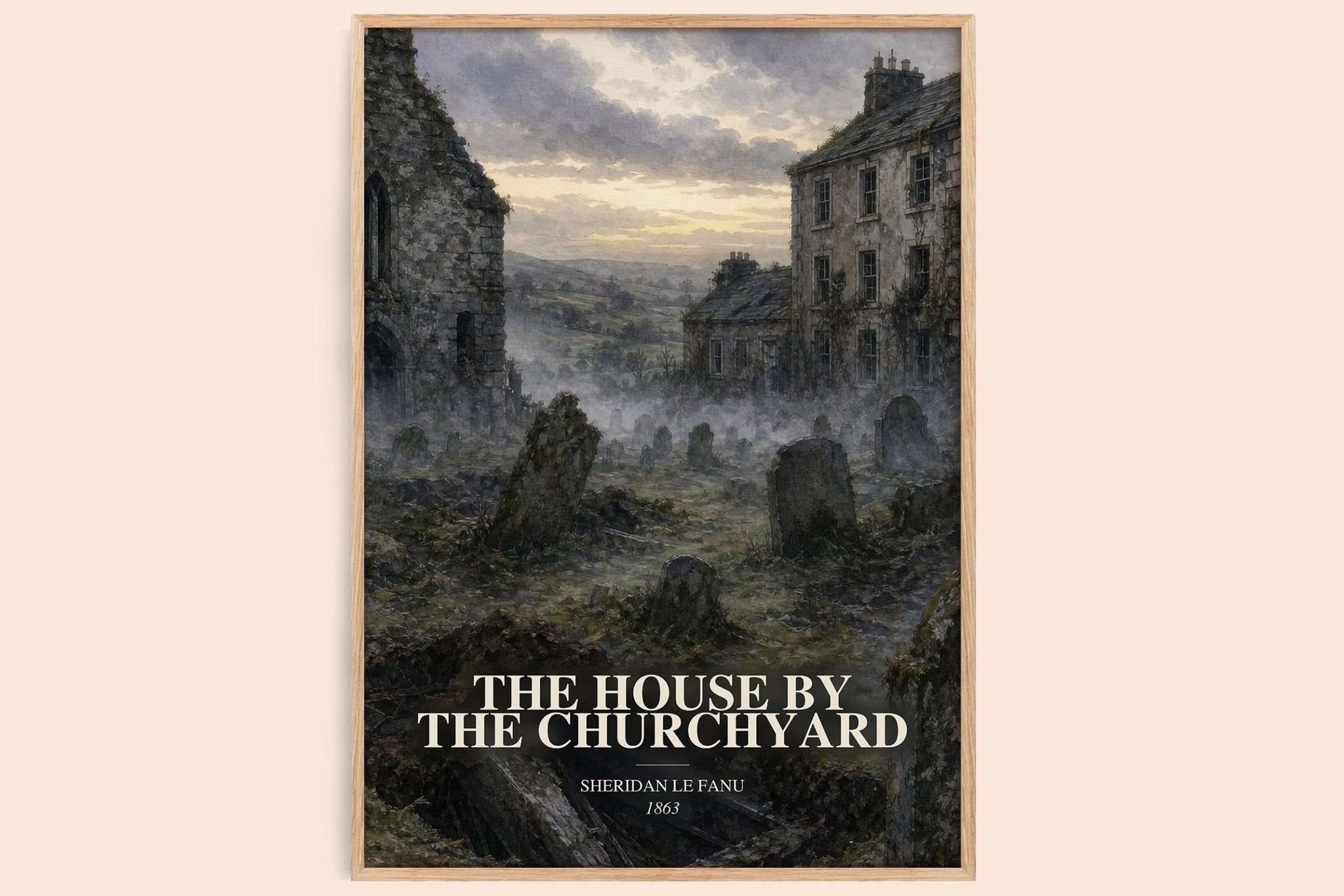 House by the Churchyard Book Watercolour Illustration by S. Fanu