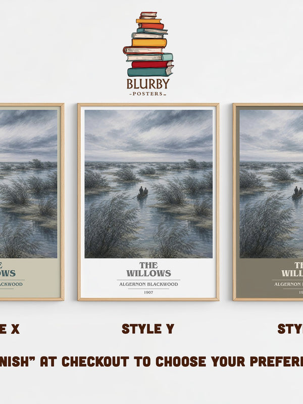 The Willows book cover print in frame leaning in hallway – horror wall art