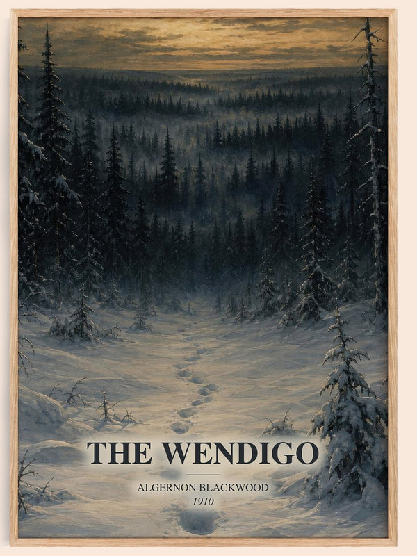 The Wendigo watercolour book poster by Algernon Blackwood – framed literary art print