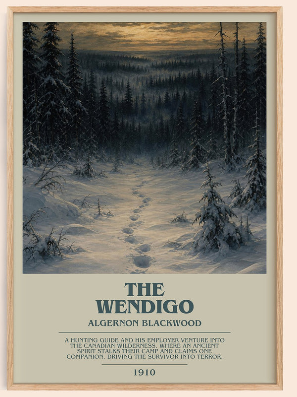 The Wendigo bookish book poster by Algernon Blackwood – framed literary art print
