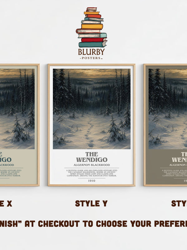 The Wendigo bookish print in frame leaning in hallway – horror wall art